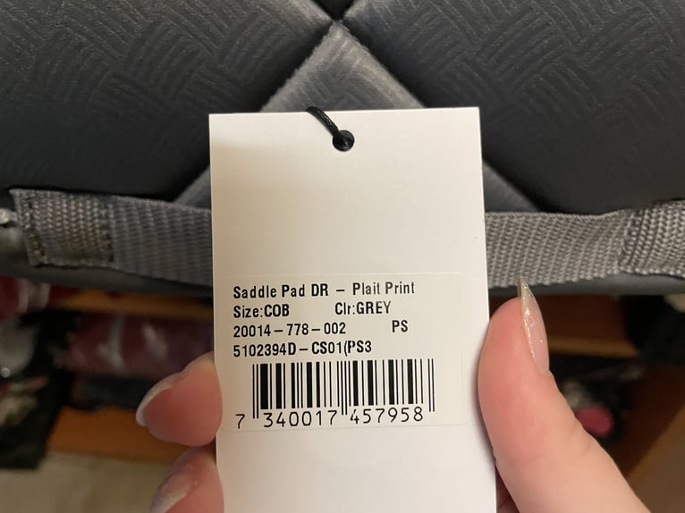 PS of Sweden Dressur Schabracke NEU Cob „Plait“ Zopfmuster silber