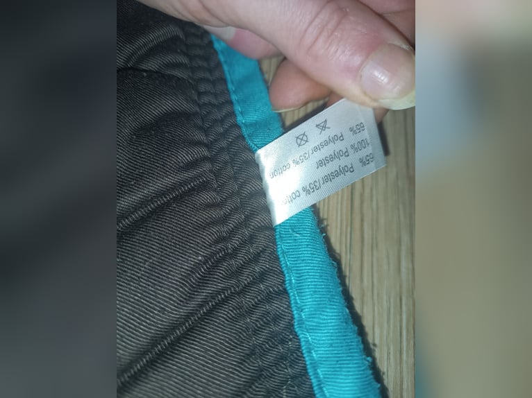 Schabracke VS + Fliegenhaube WB braun/türkis Kordel gesteppt neuwertig Sattelunterlage pferdezubehör