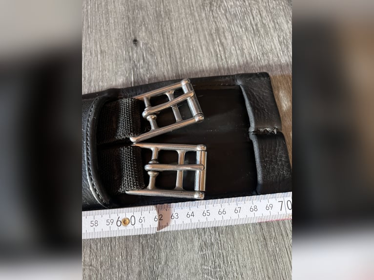 Hennig Kurzgurt Dressurgurt 65cm schwarz mit Silber NEUWERTIG 