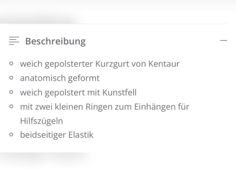 Kentaur Kurzgurt Sattelgurt 65cm schwarz Kunstfell