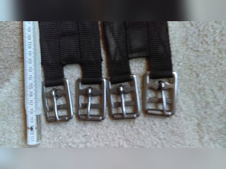Sattelgurte Stoff schwarz 120 neu + Schnuren/Stoffgurte weiß gebraucht