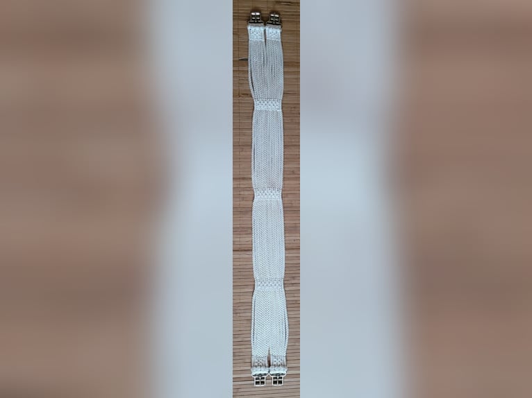 Schneeweißer Strippensattelgurt / Langgurt - 115 cm - 1x benutzt