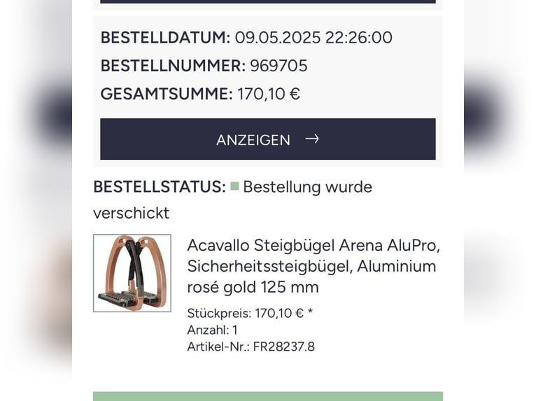 Acavallo Steigbügel Arena Alu Pro rosé gold 125 mm 