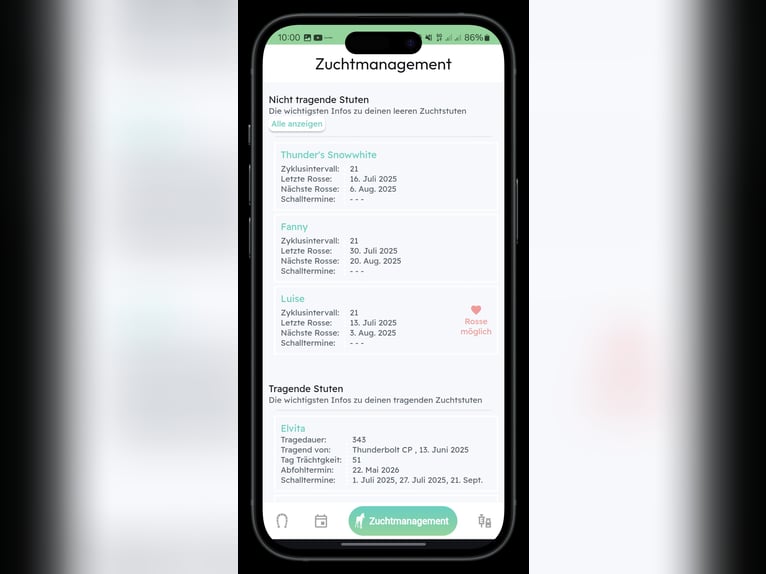 Equimate - App für deine Pferdezucht