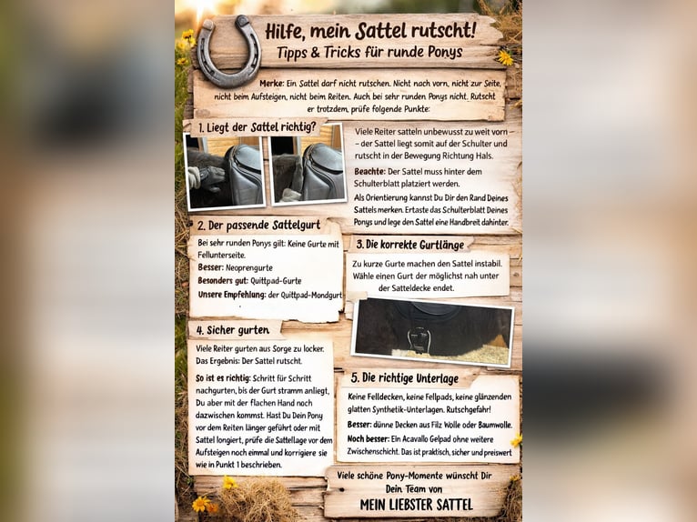 Hilfe, mein Sattel rutscht! Gratis Ratgeber für Isländer, Haflinger, Tinker & Co.