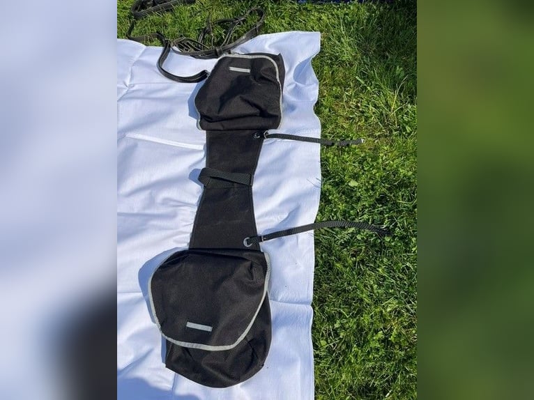 Paket: Reitzubehör, Tasche, Riemen, Trensen, ...