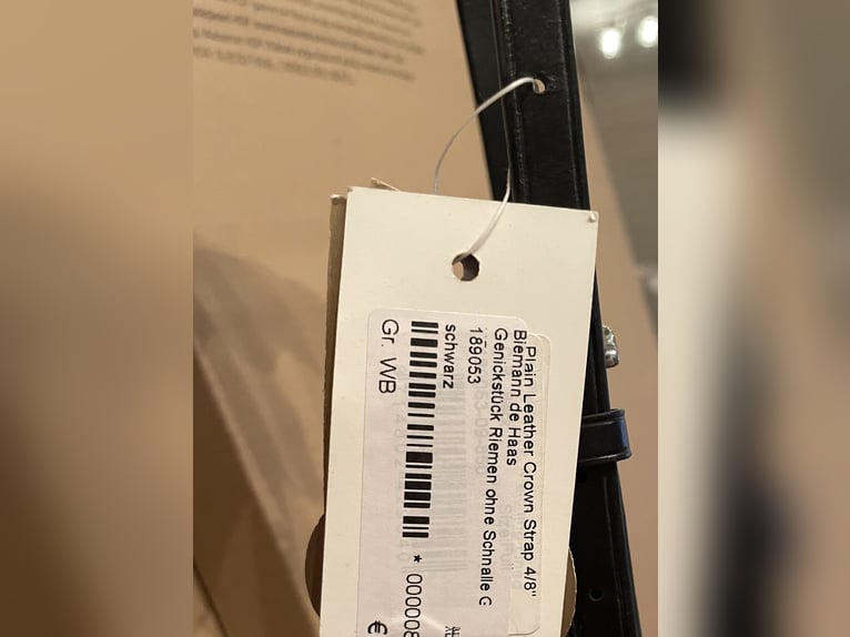 BR Reithalfter für Kandarre Lack weiß und schwarz unterlegt.