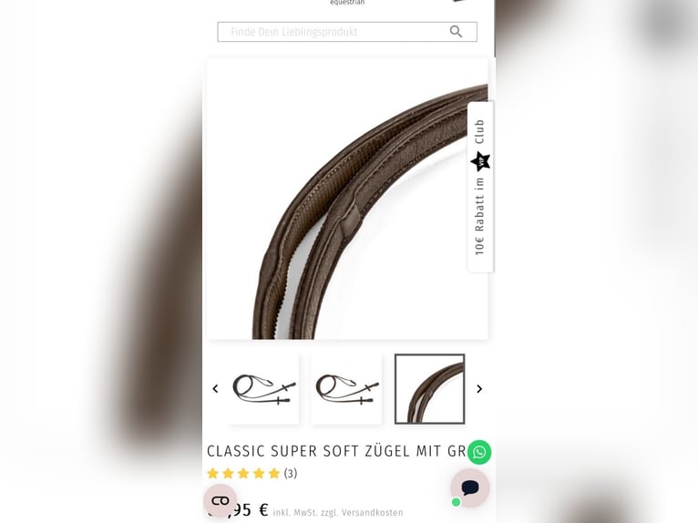 MyUnicorn Trense Siena mit Super Soft Zügel mit Grip in braun VB
