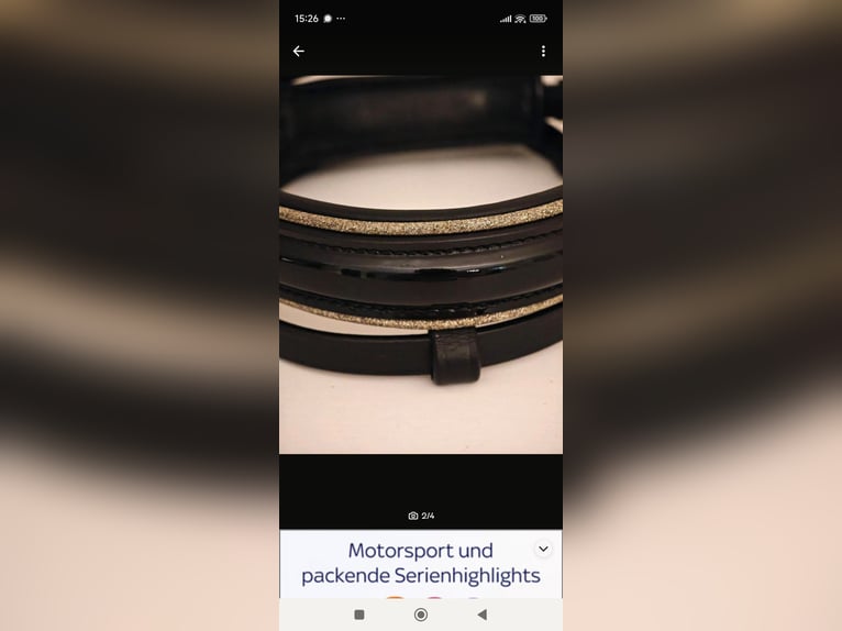 ⭐Nasenriemen Sperrriemen Trense Lack Gold  Gr. VB(Pony) ⭐