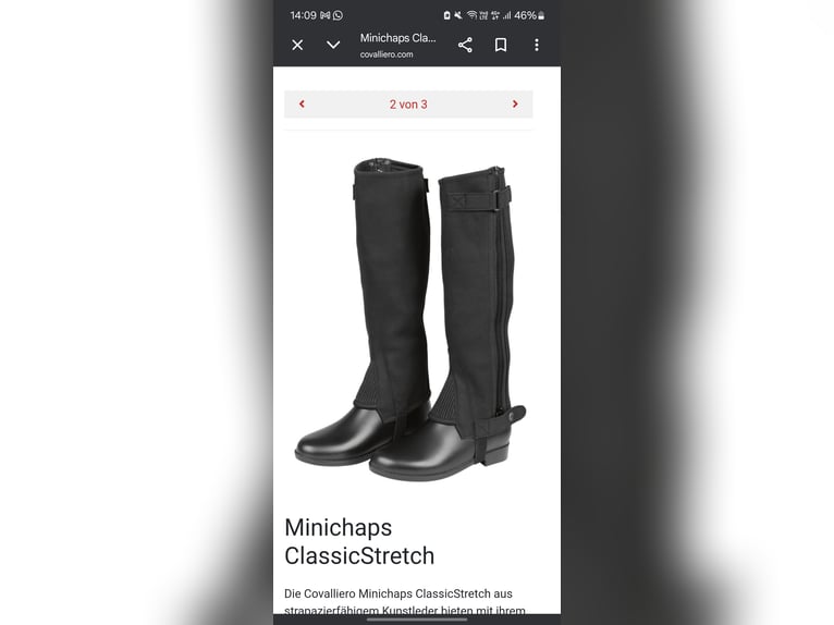 3 Paar NEUE Covalliero Minichaps Schwarz Gr.S
