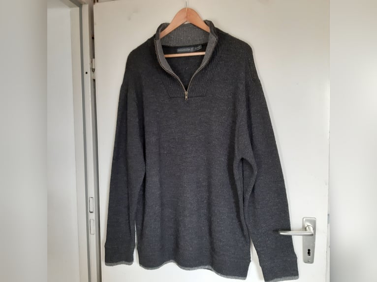IrelandsEye irischer Schurwollpullover Half Zip sweater, dunkelgrau, Gr. XXL
