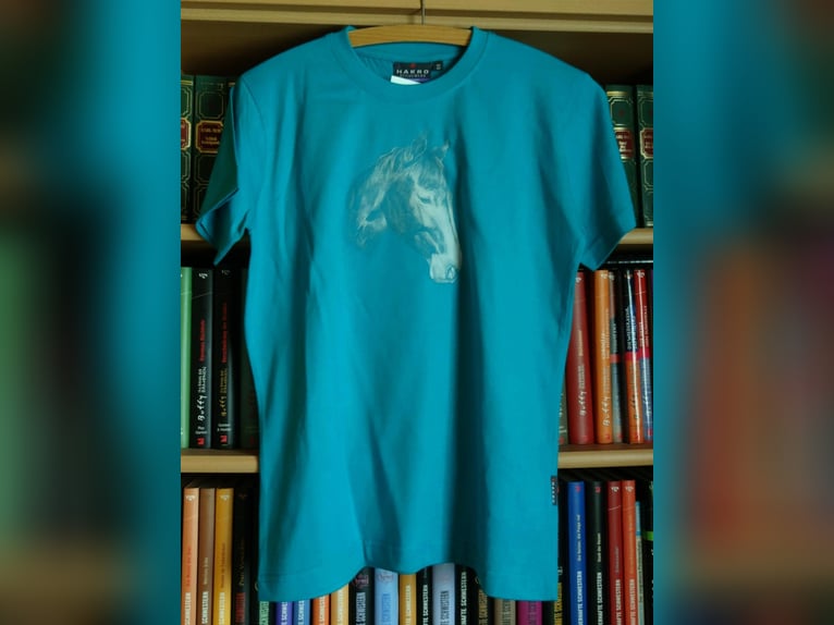 T-Shirt mit Pferdemotiv "Portrait" petrol Gr. 128
