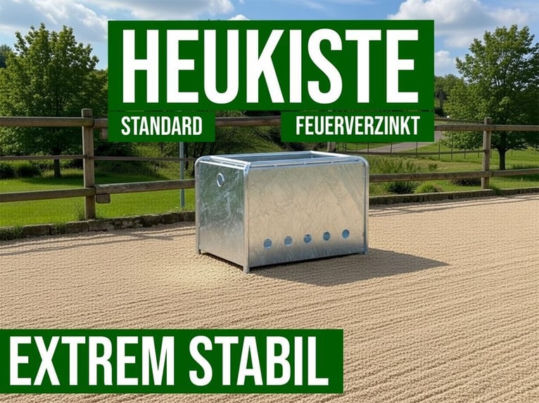 Heukiste 110x80 cm Heubox Slowfeeder Heuraufe Metall Raufe Heu