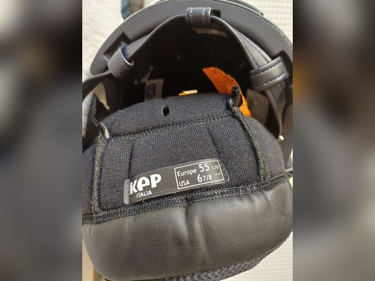 KEP Reithelm Cromo 2.0 Matt Inserto Glitter mit Polo-Schirm, inkl. Tasche und Inlay, dunkelblau 