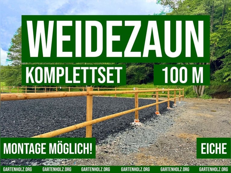 Weidezaun 200m SET Koppelzaun Pferdezaun Zaun Holz Weide Pferde