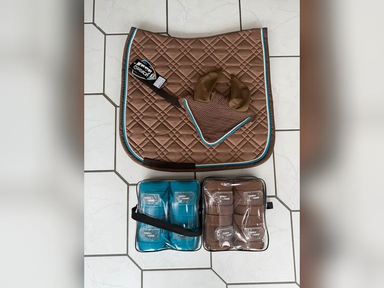 Wunderschönes Eskadron Dressur Set Marone-Petrol