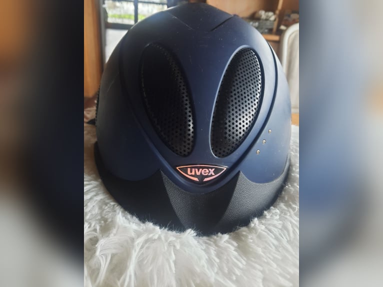 Wunderschöner, sehr gut erhaltener mitternachtsblauer Reithelm von Uvex,  Gr 57-59