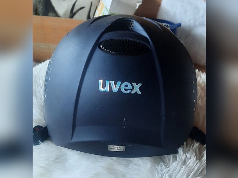 Wunderschöner, sehr gut erhaltener mitternachtsblauer Reithelm von Uvex,  Gr 57-59