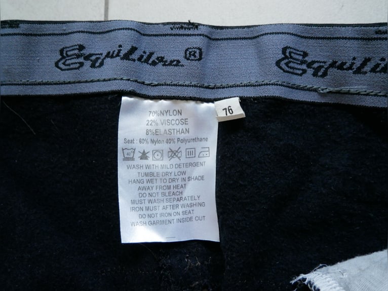 Equilibre~Damen Vollbesatz Winter Reithose ~ Gr. 76 ~ schwarz/braun ~