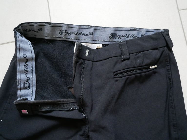 Equilibre~Damen Vollbesatz Winter Reithose ~ Gr. 76 ~ schwarz/braun ~