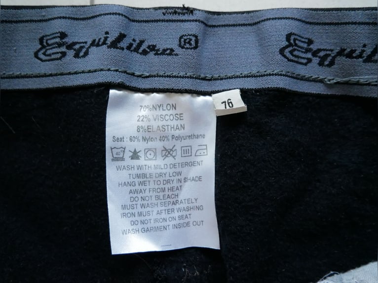 Equilibre~Damen Vollbesatz Winter Reithose ~ Gr. 76 ~ schwarz/braun ~