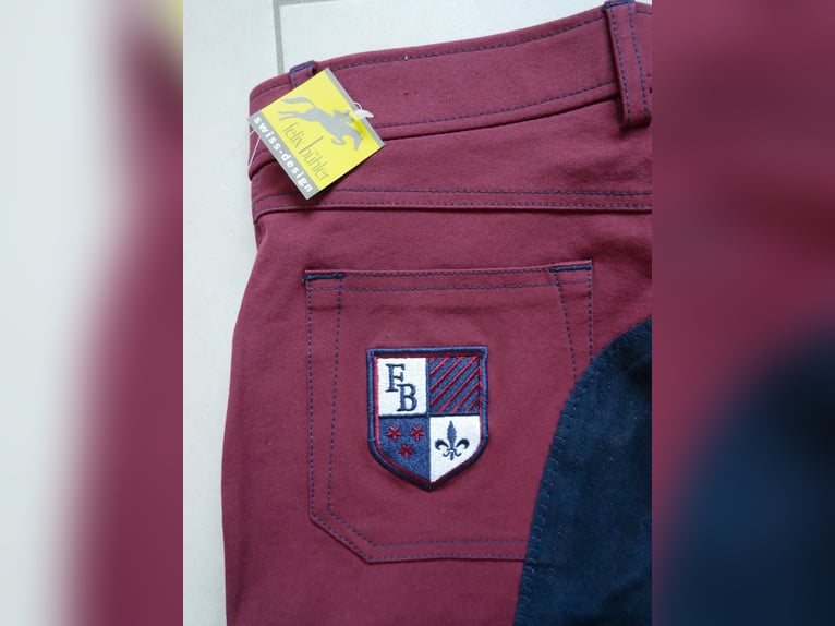 Felix Bühler~Damen Vollbesatz Reithose + Stirnband~brombeer/marine~Gr. 76~Neu~