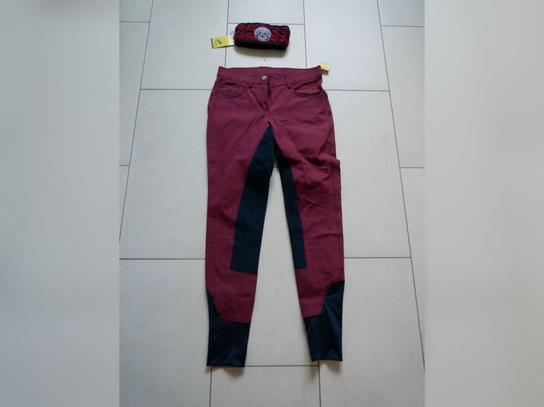 Felix Bühler~Damen Vollbesatz Reithose + Stirnband~brombeer/marine~Gr. 76~Neu~