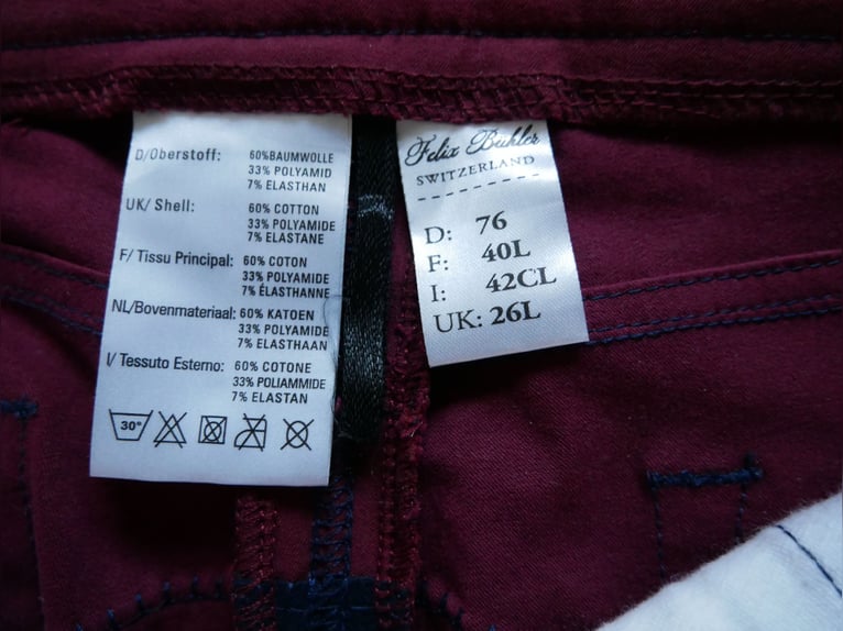 Felix Bühler~Damen Vollbesatz Reithose + Stirnband~brombeer/marine~Gr. 76~Neu~