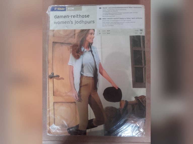 Reithosen sand/brauner Besatz Größe 38+40 neu!