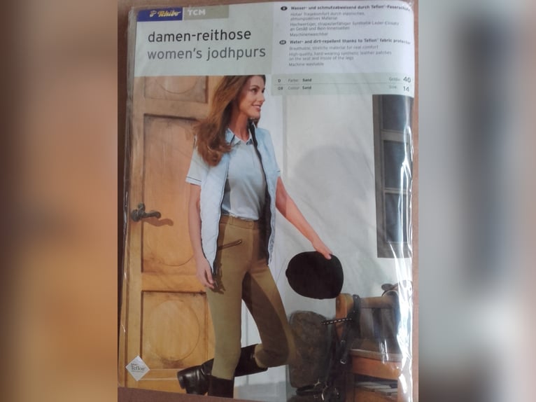 Reithosen sand/brauner Besatz Größe 38+40 neu!