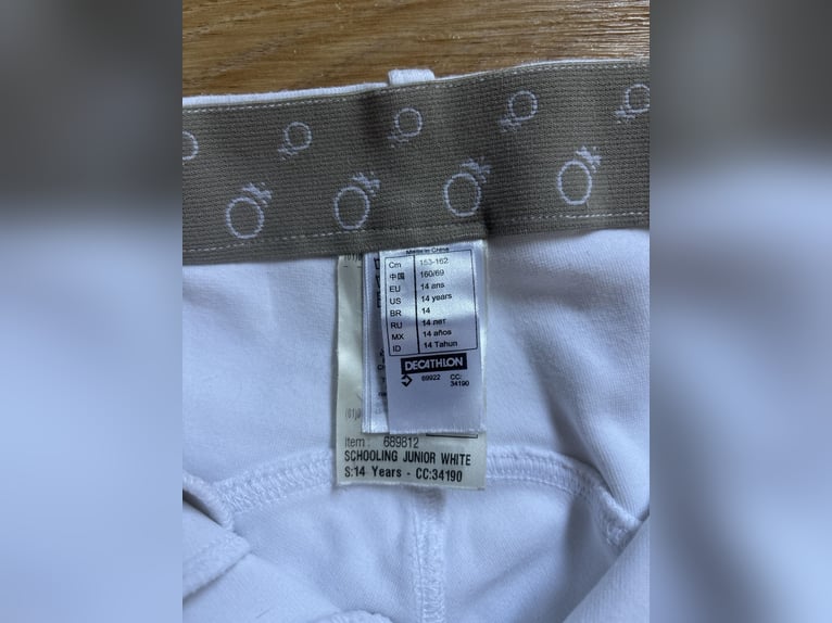 Weiße Turnierhose Fouganza Kinder Turnier Reithose