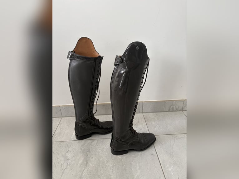 DeNiro Stiefel - Gr.38 - Grau/Lack - kaum getragen