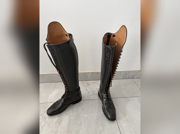 DeNiro Stiefel - Gr.38 - Grau/Lack - kaum getragen