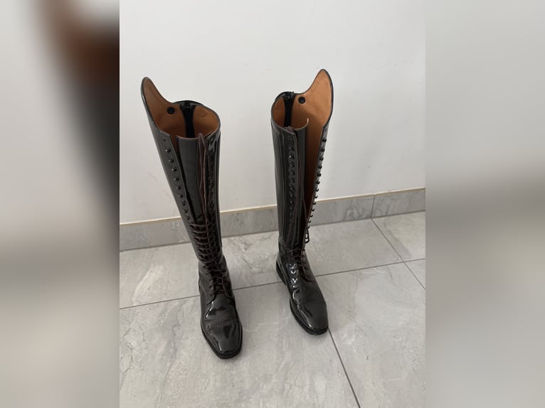 DeNiro Stiefel - Gr.38 - Grau/Lack - kaum getragen