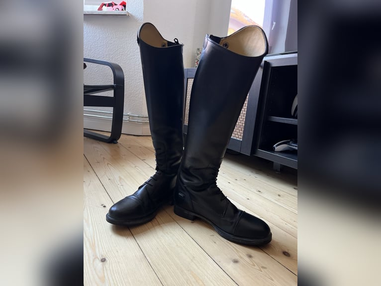 Reitstiefel Leder QHP schwarz 