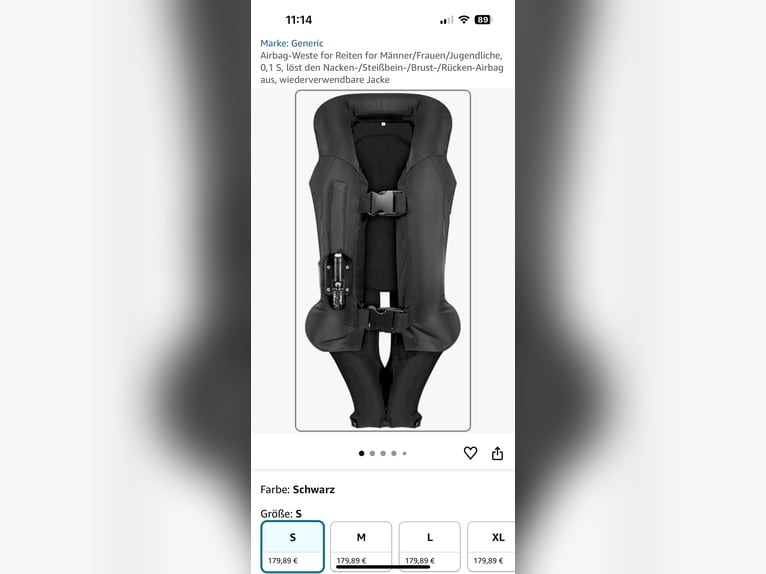 Airbag Weste Größe S