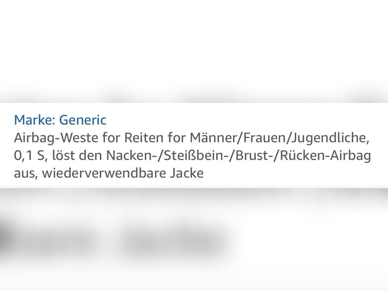 Airbag Weste Größe S