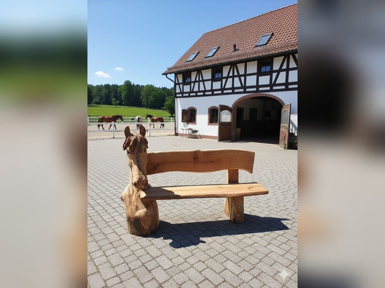 Pferdebank Holzbank Eiche Pferdezubehör Gartenbank Bank Isländer