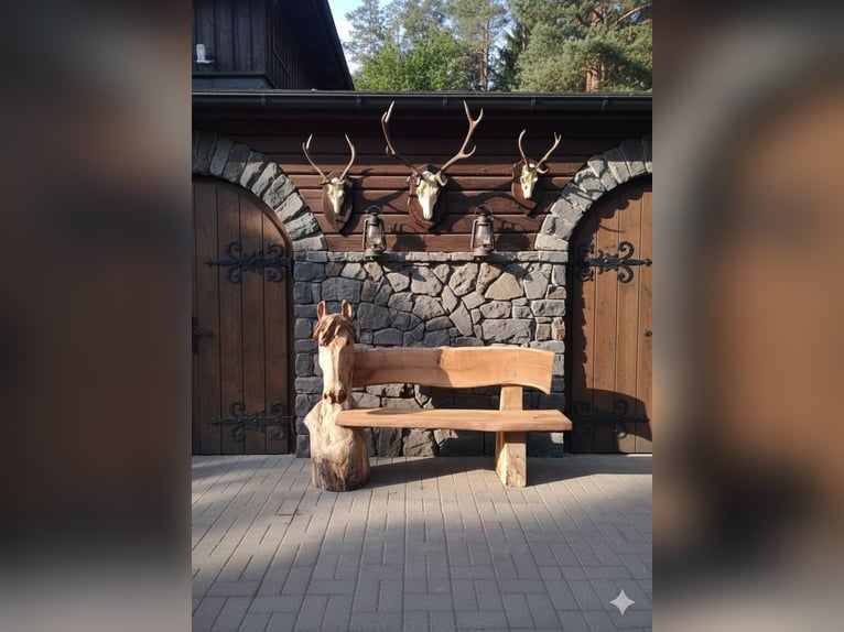 Pferdebank Holzbank Eiche Pferdezubehör Gartenbank Bank Isländer