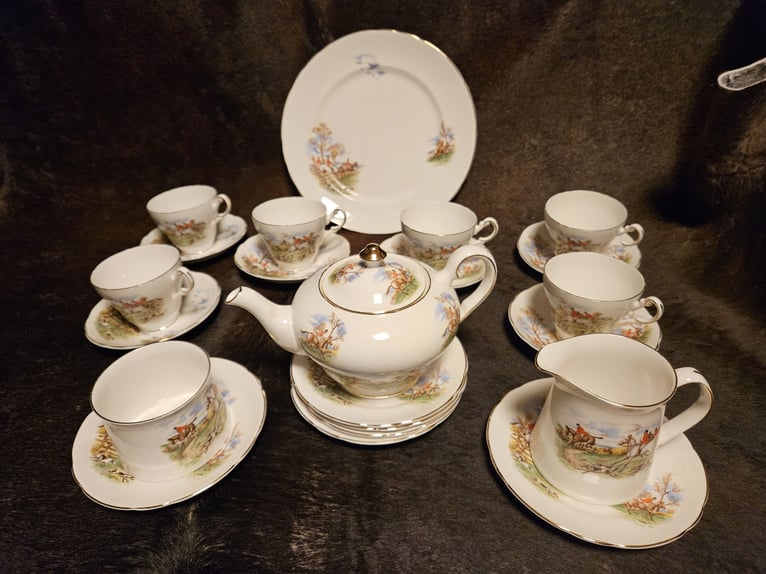 Porzellan Service - "Parforce-Jagd" - Teeservice Regency - 22-tlg