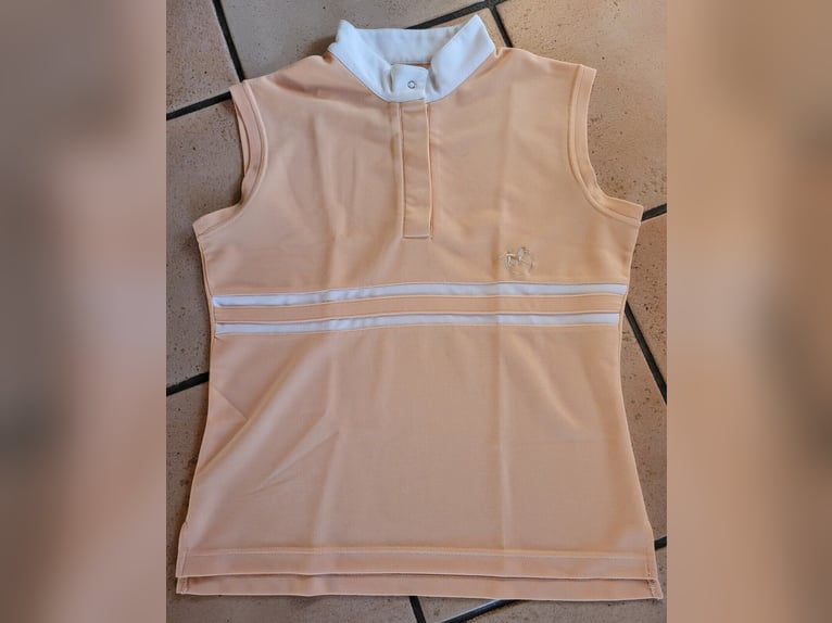 apricotfarbene Turnierbluse / Turniershirt ärmellos - Größe L