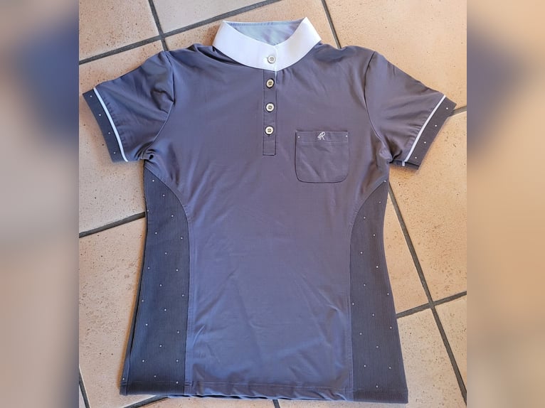 graue Turnierbluse / Turniershirt mit Strass - Größe 42 / NEU