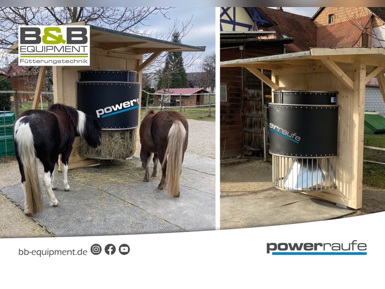 Neue zeitgesteuerte Heuraufe - die powerraufe bis 30kg Heu, opt. mit H²O