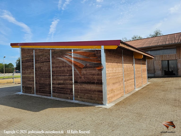 Offenstall bauen & Pferdeunterstand, Weideunterstand - Weidehütte pferd