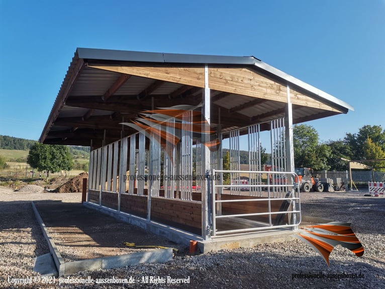 Offenstall bauen & Pferdeunterstand, Weideunterstand - Weidehütte pferd