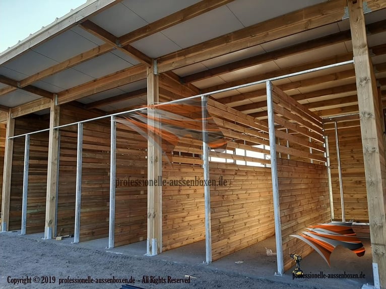 Offenstall bauen & Pferdeunterstand, Weideunterstand - Weidehütte pferd