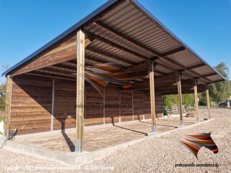 Offenstall bauen & Pferdeunterstand, Weideunterstand - Weidehütte pferd