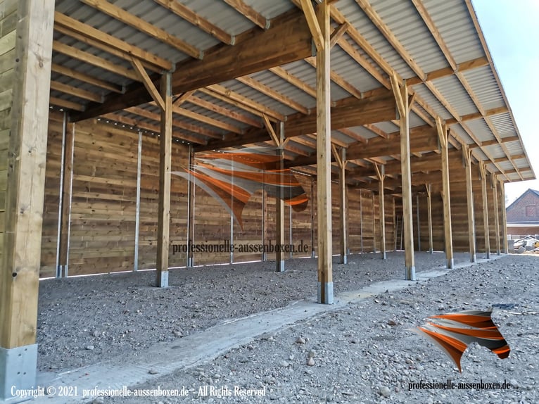Offenstall bauen & Pferdeunterstand, Weideunterstand - Weidehütte pferd