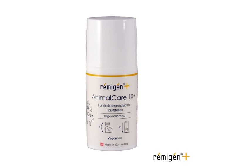 remigen+ AnimalCare 10+ | Lotion | Schweizer Hautpflege für Pferde, Hunde,  Katzen | Wunden | Narben