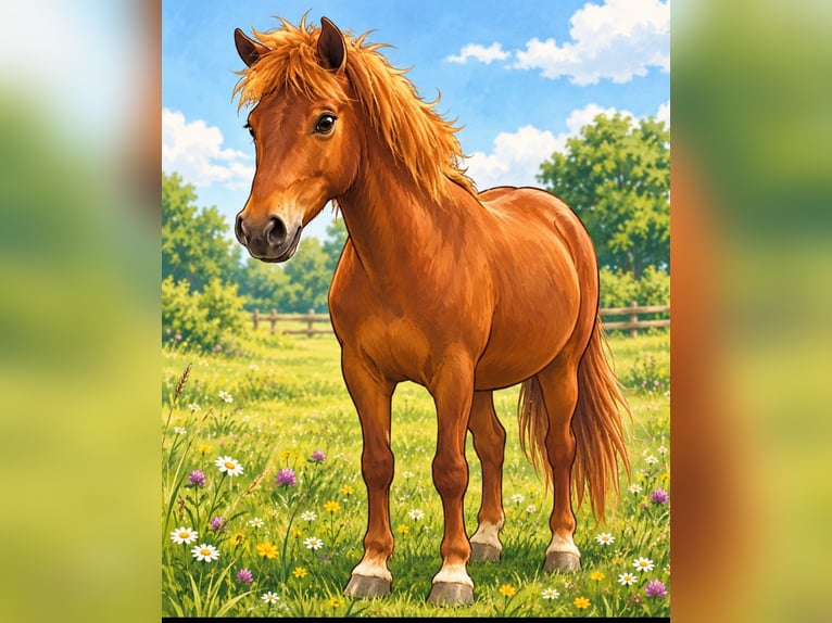 Lewitzer Gelding 3 years 13.3 hh Chestnut in Schretstaken